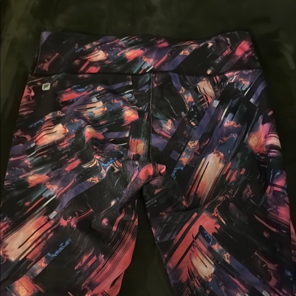 Fabletics Pink and Purple Patterned Leggings - image 2